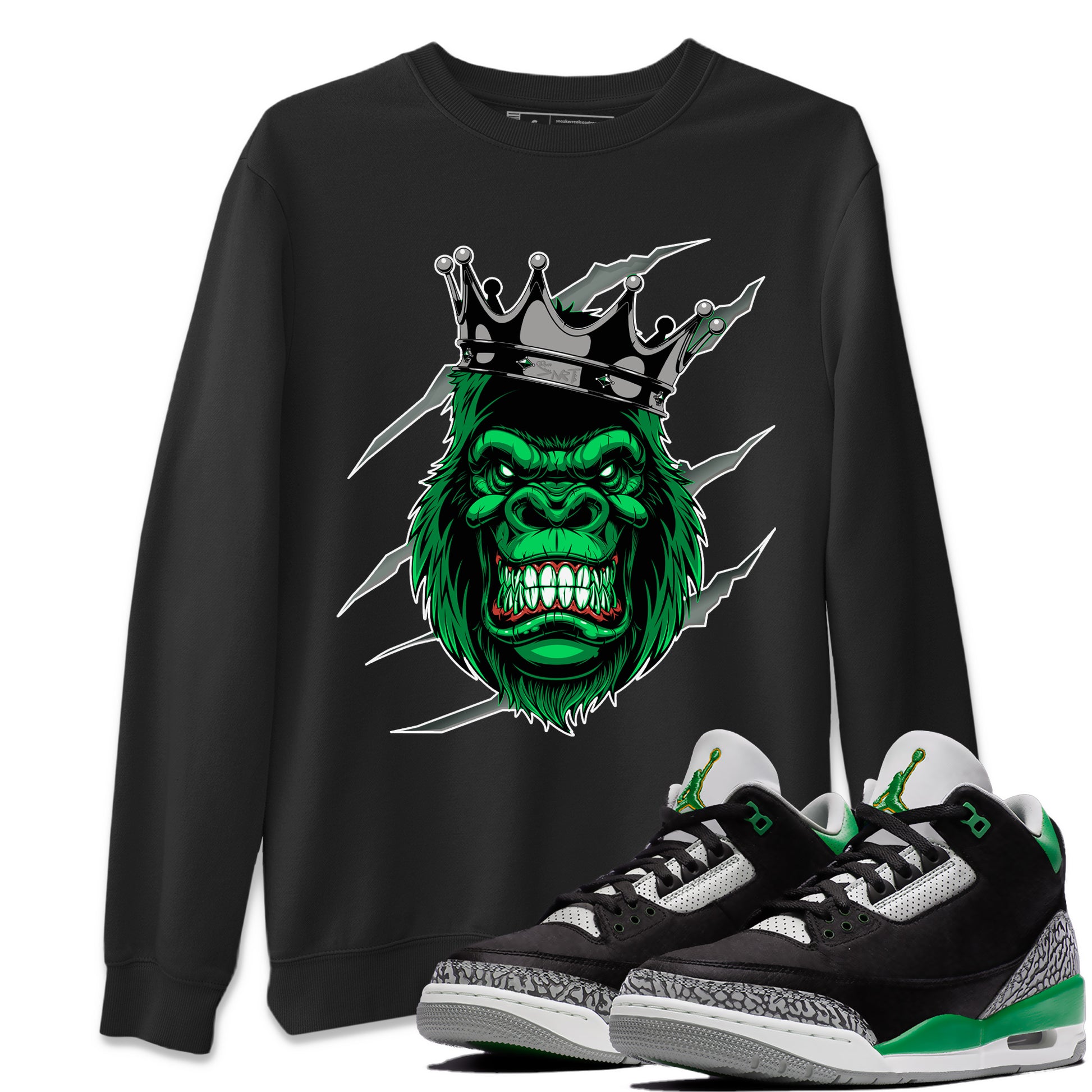 Gorilla Unisex Adult Tops - Air Jordan 3 Pine Green - SNRT Sneaker T-shirts