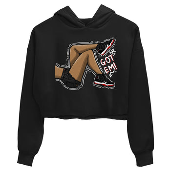 11s Bred Velvet shirts to match jordans Got Em Legs sneaker match tees Air Jordan 11 Bred Velvet match shoes to clothes SNRT Sneaker Tees unisex cotton Black 2 crop tee