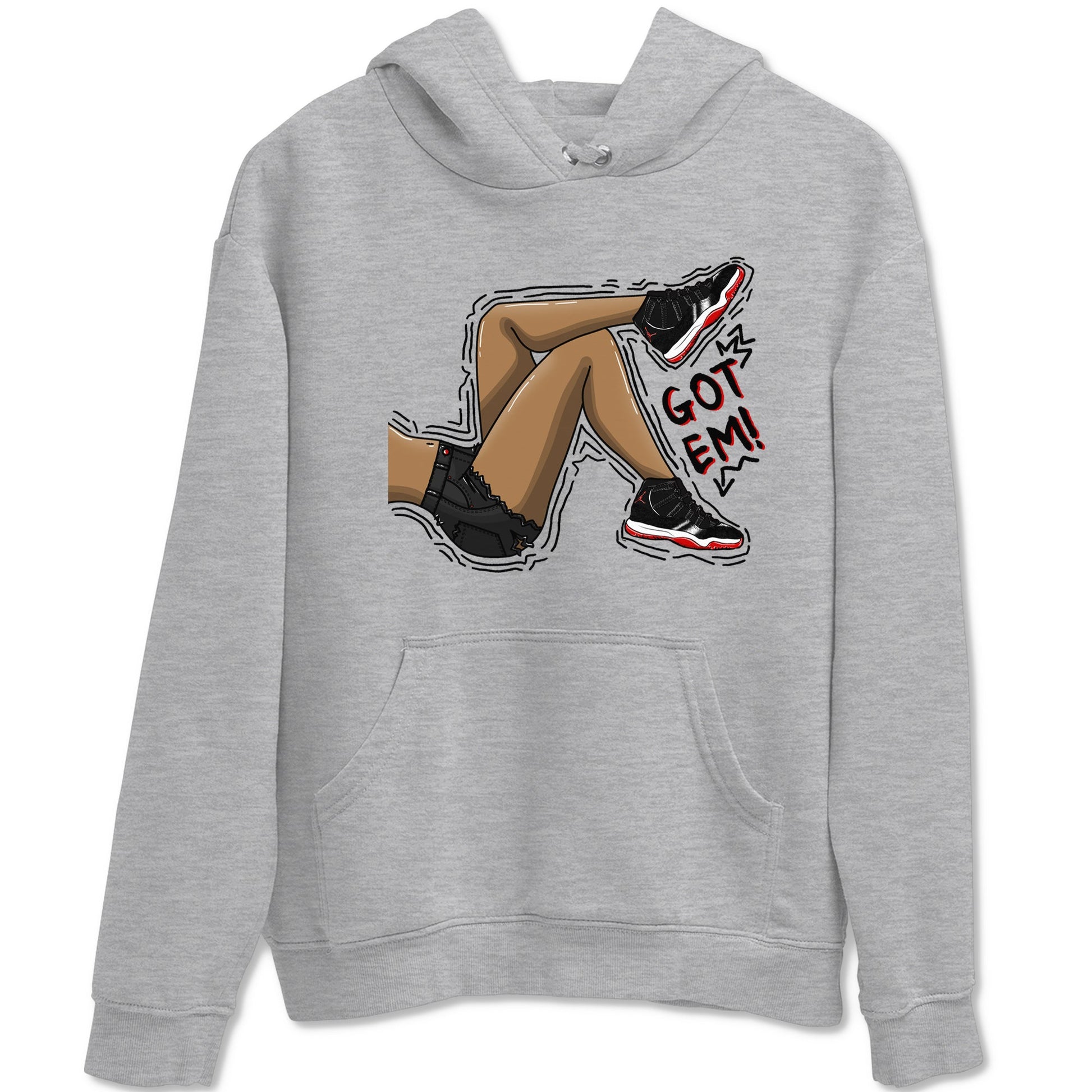 11s Bred Velvet shirts to match jordans Got Em Legs sneaker match tees Air Jordan 11 Bred Velvet match shoes to clothes SNRT Sneaker Tees unisex cotton Heather Grey 2 shirts