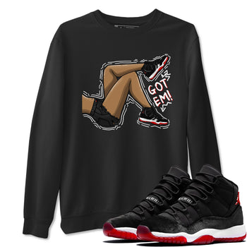 11s Bred Velvet shirts to match jordans Got Em Legs sneaker match tees Air Jordan 11 Bred Velvet match shoes to clothes SNRT Sneaker Tees unisex cotton Black 1 shirts