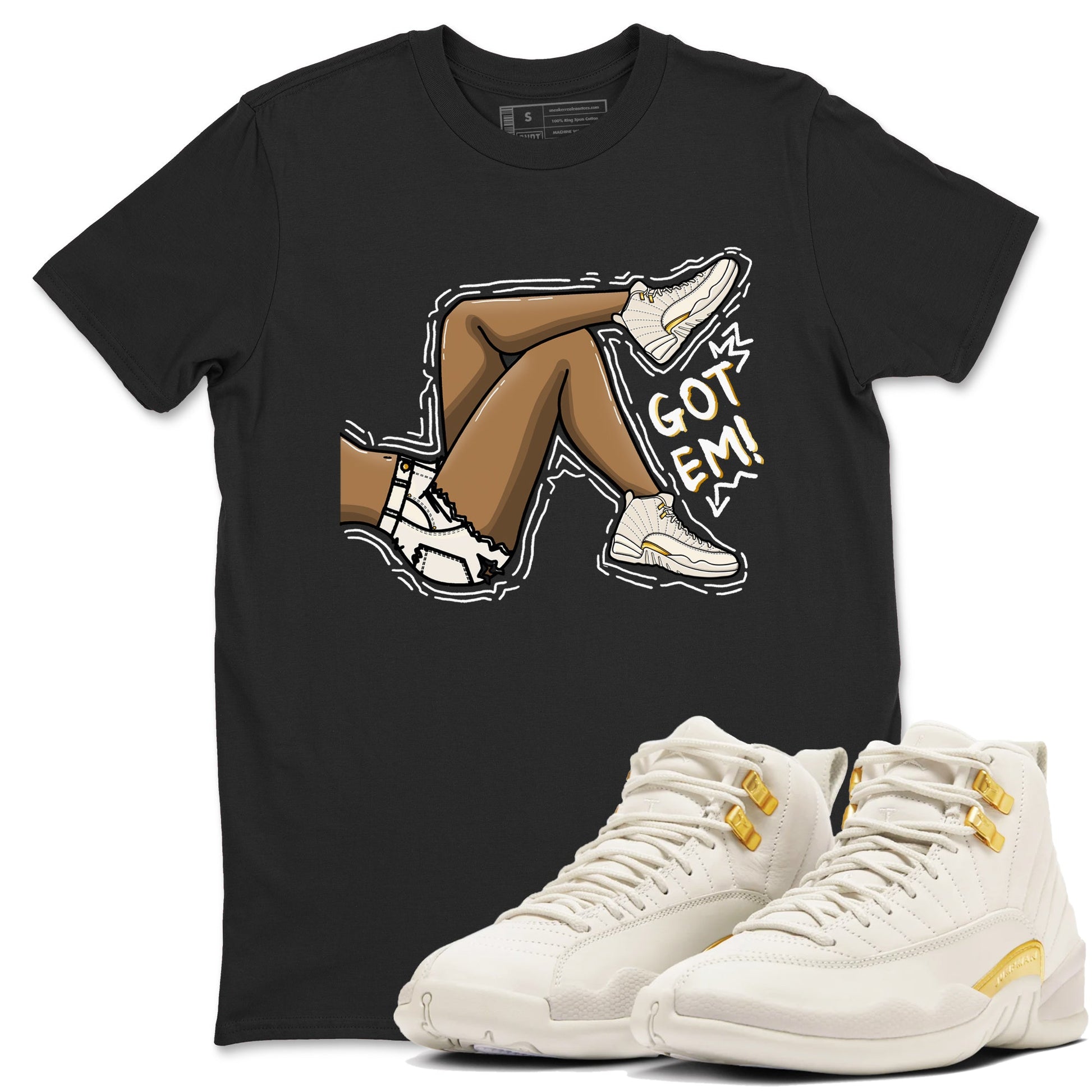12s Phantom shirts to match jordans Got Em Legs sneaker match tees Air Jordan 12 WMNS Phantom match shoes to clothes SNRT Sneaker Tees unisex cotton Black 1 shirts