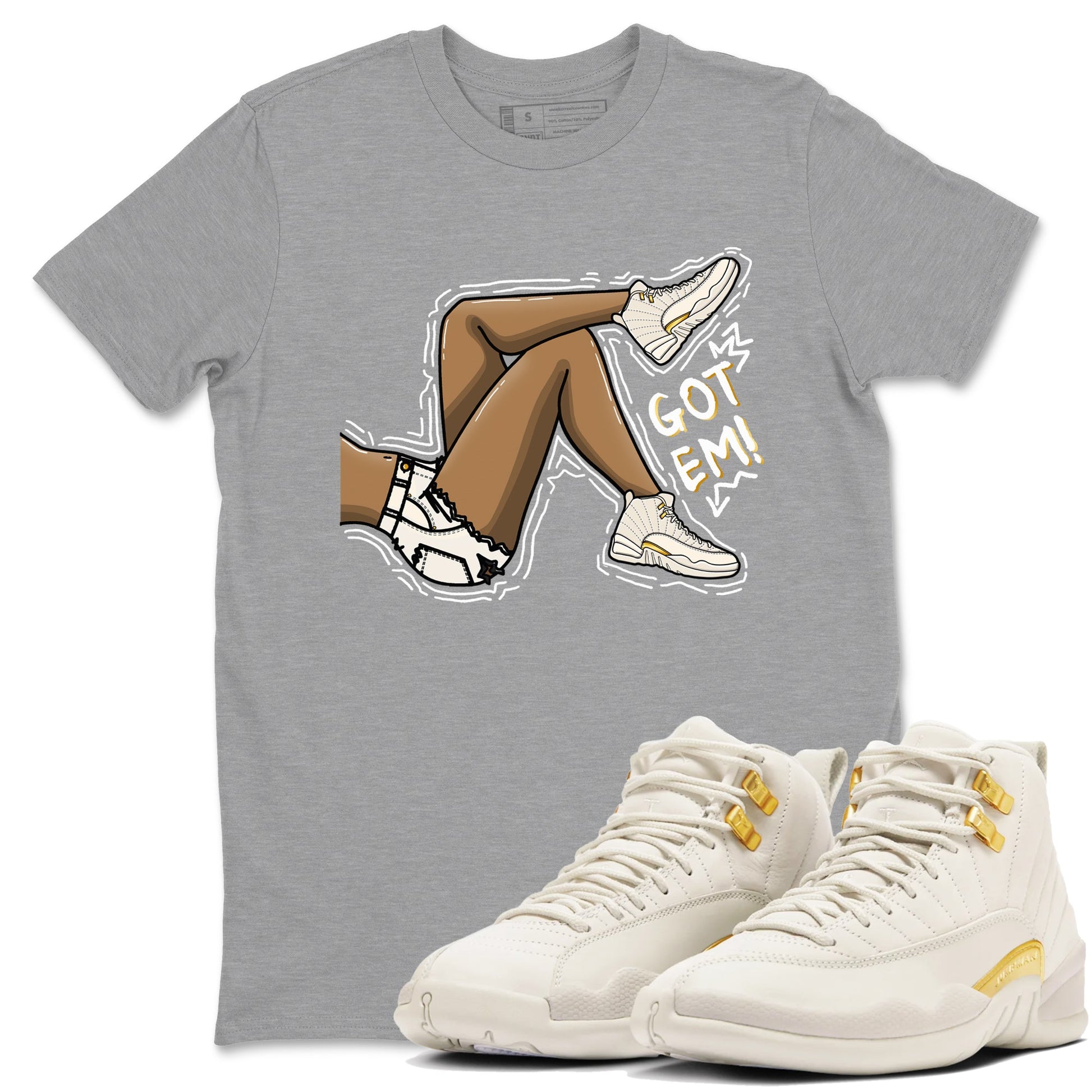 12s Phantom shirts to match jordans Got Em Legs sneaker match tees Air Jordan 12 WMNS Phantom match shoes to clothes SNRT Sneaker Tees unisex cotton Heather Grey 1 shirts