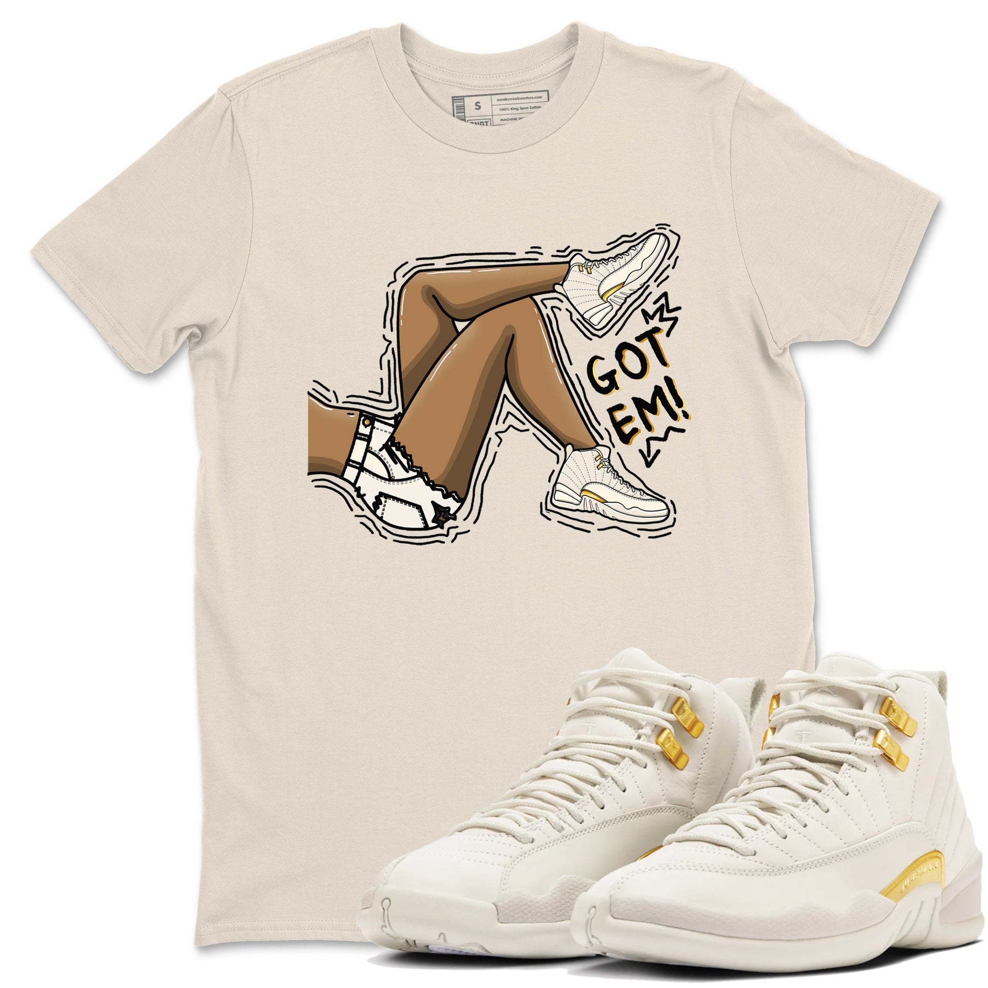 12s Phantom shirts to match jordans Got Em Legs sneaker match tees Air Jordan 12 WMNS Phantom match shoes to clothes SNRT Sneaker Tees unisex cotton Natural 1 shirts