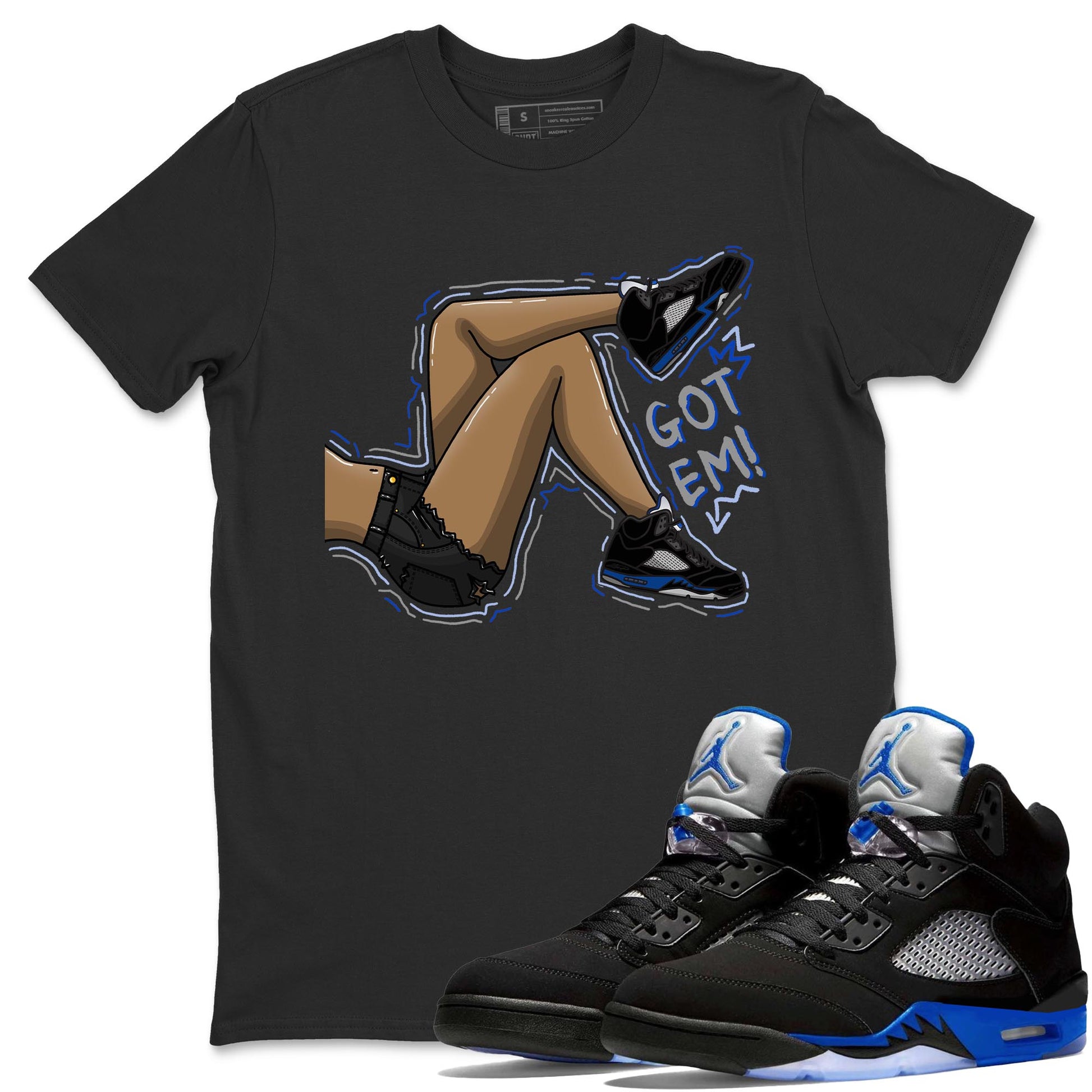 Got Em Legs Unisex Audult Tops - Air Jordan 5 Racer Blue - SNRT Sneaker T-shirts