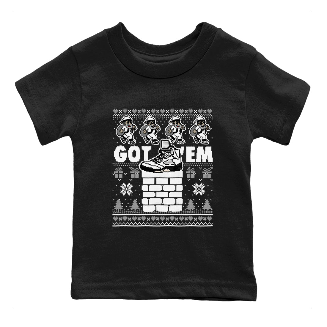 5s White Black shirts to match jordans Got' em Santa sneaker match tees Air Jordan 5 Retro White Black match shoes to clothes SNRT Sneaker Tees Youth Baby Black 2 tee