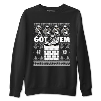 5s White Black shirts to match jordans Got' em Santa sneaker match tees Air Jordan 5 Retro White Black match shoes to clothes SNRT Sneaker Tees unisex cotton Black 2 shirts