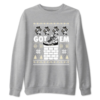 5s White Black shirts to match jordans Got' em Santa sneaker match tees Air Jordan 5 Retro White Black match shoes to clothes SNRT Sneaker Tees unisex cotton Heather Grey 2 shirts