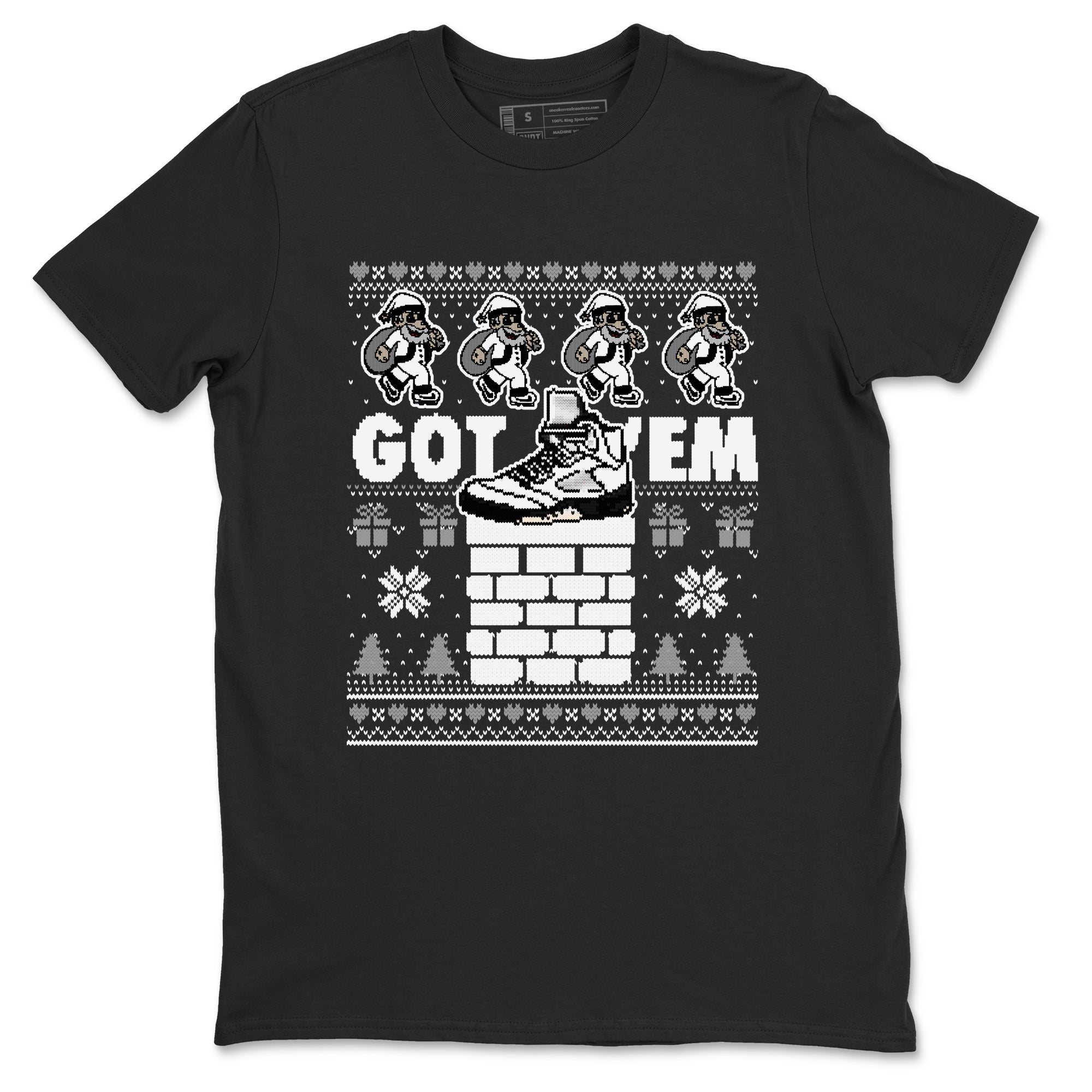 5s White Black shirts to match jordans Got' em Santa sneaker match tees Air Jordan 5 Retro White Black match shoes to clothes SNRT Sneaker Tees unisex cotton Black 2 shirts