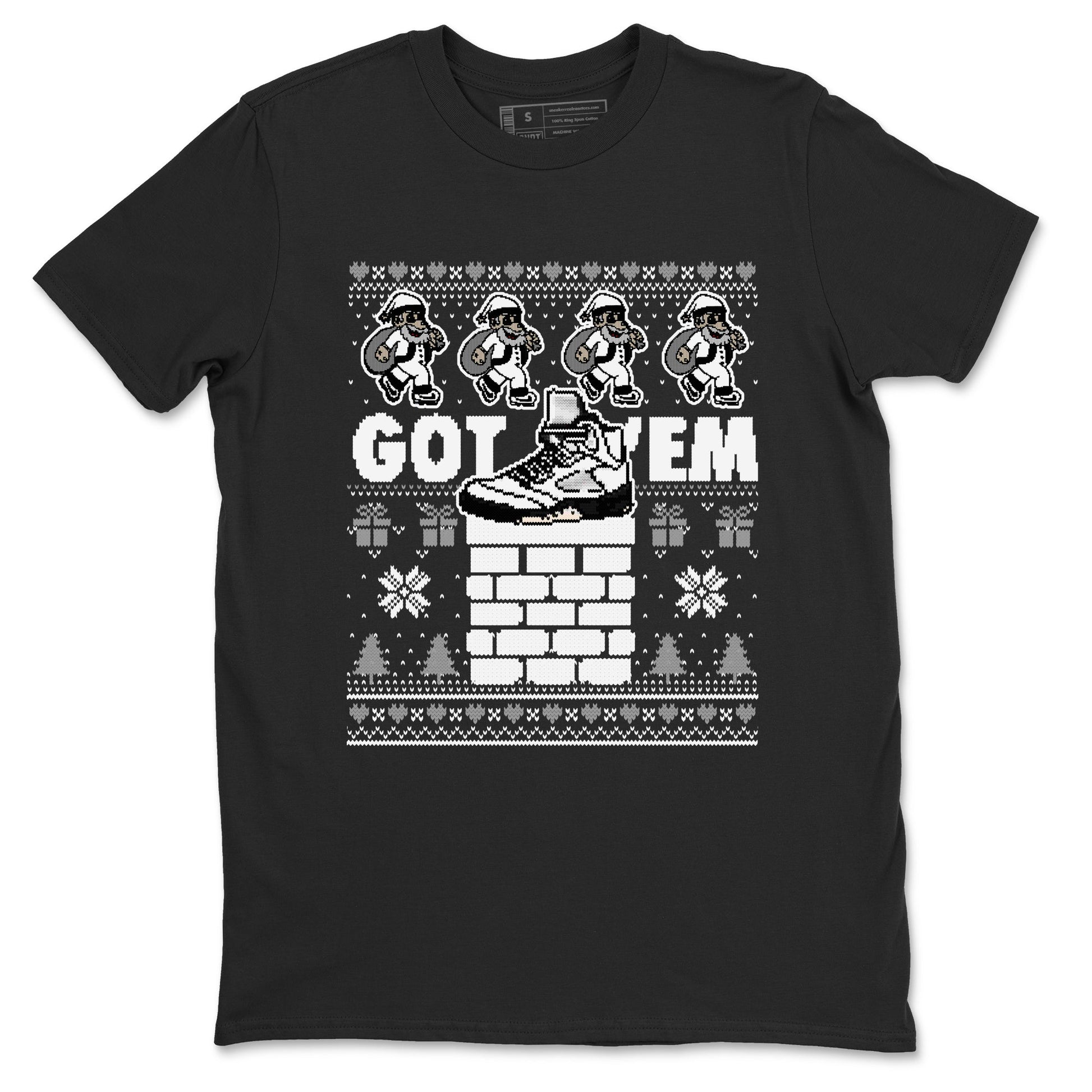 5s White Black shirts to match jordans Got' em Santa sneaker match tees Air Jordan 5 Retro White Black match shoes to clothes SNRT Sneaker Tees unisex cotton Black 2 shirts