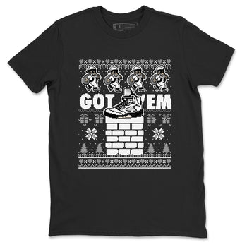 5s White Black shirts to match jordans Got' em Santa sneaker match tees Air Jordan 5 Retro White Black match shoes to clothes SNRT Sneaker Tees unisex cotton Black 2 shirts