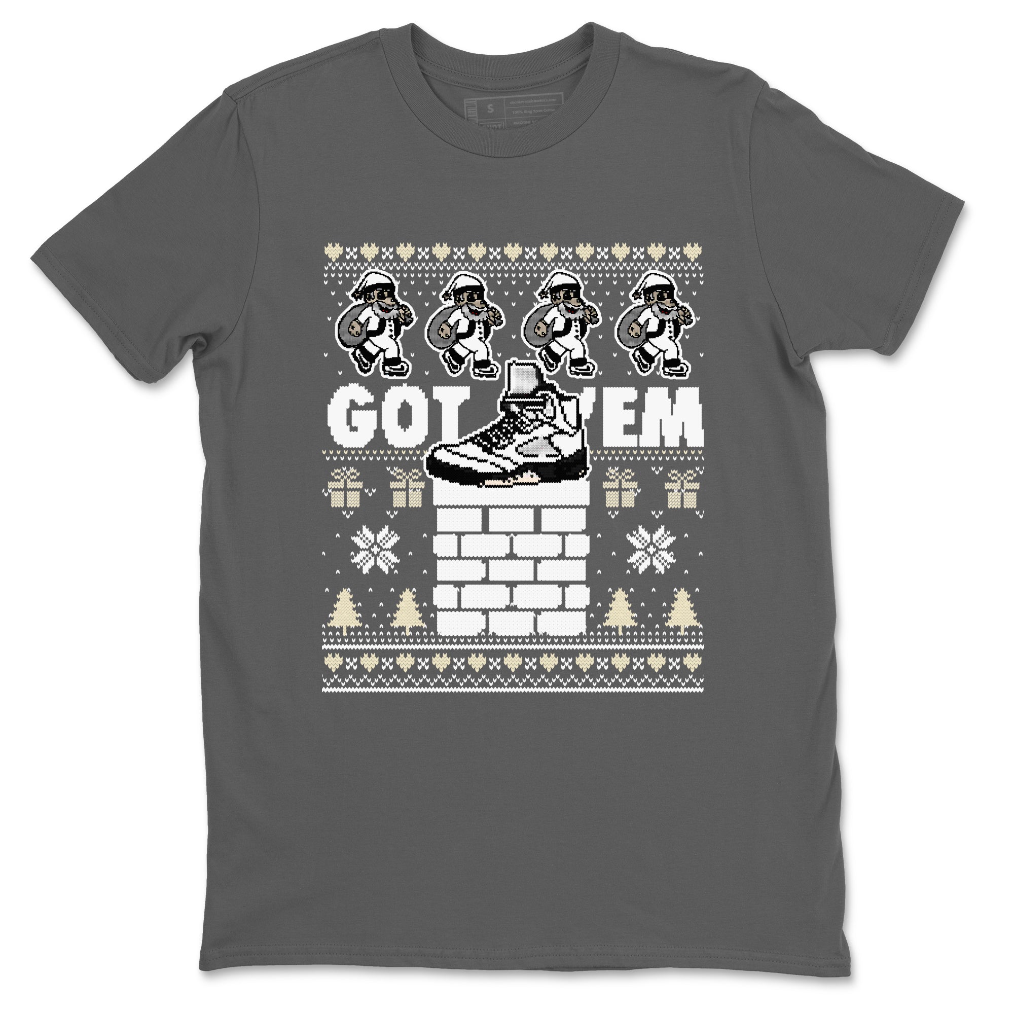 5s White Black shirts to match jordans Got' em Santa sneaker match tees Air Jordan 5 Retro White Black match shoes to clothes SNRT Sneaker Tees unisex cotton Cool Grey 2 shirts
