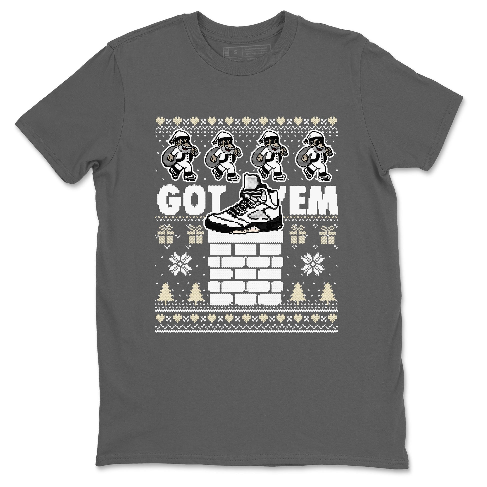 5s White Black shirts to match jordans Got' em Santa sneaker match tees Air Jordan 5 Retro White Black match shoes to clothes SNRT Sneaker Tees unisex cotton Cool Grey 2 shirts