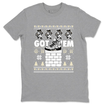5s White Black shirts to match jordans Got' em Santa sneaker match tees Air Jordan 5 Retro White Black match shoes to clothes SNRT Sneaker Tees unisex cotton Heather Grey 2 shirts