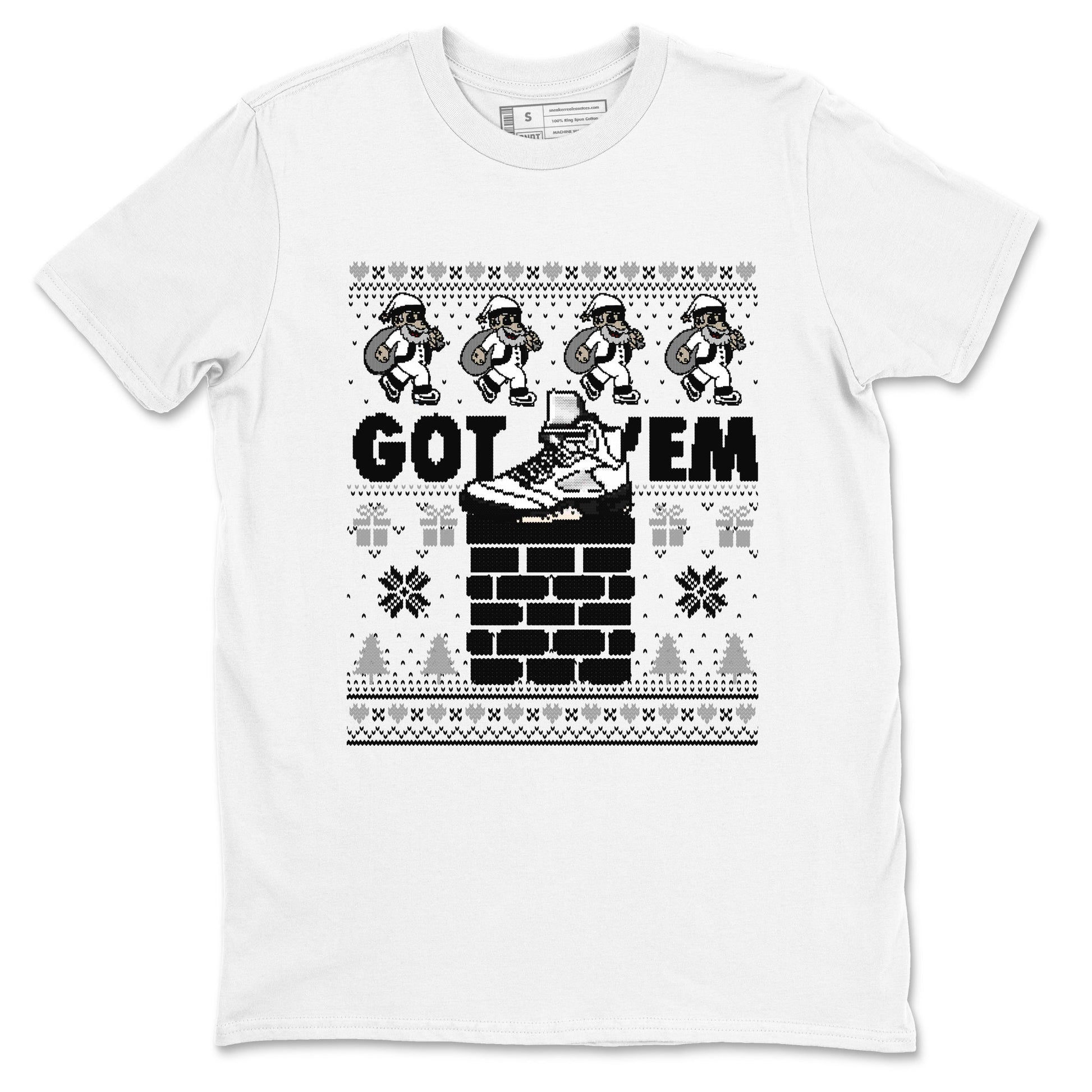 5s White Black shirts to match jordans Got' em Santa sneaker match tees Air Jordan 5 Retro White Black match shoes to clothes SNRT Sneaker Tees unisex cotton White 2 shirts