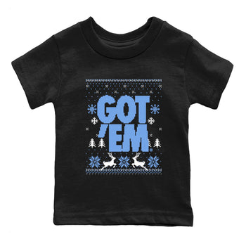 1s UNC Toe shirts to match jordans Christmas Gift Got Em Ugly Sweater sneaker match tees Air Jordan 1 High OG UNC Toe match shoes to clothes SNRT Sneaker Tees Youth Baby Black 2 tee
