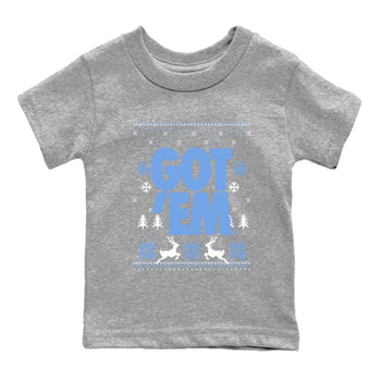 1s UNC Toe shirts to match jordans Christmas Gift Got Em Ugly Sweater sneaker match tees Air Jordan 1 High OG UNC Toe match shoes to clothes SNRT Sneaker Tees Youth Baby Heather Grey 2 tee