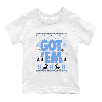 1s UNC Toe shirts to match jordans Christmas Gift Got Em Ugly Sweater sneaker match tees Air Jordan 1 High OG UNC Toe match shoes to clothes SNRT Sneaker Tees Youth Baby White 2 tee