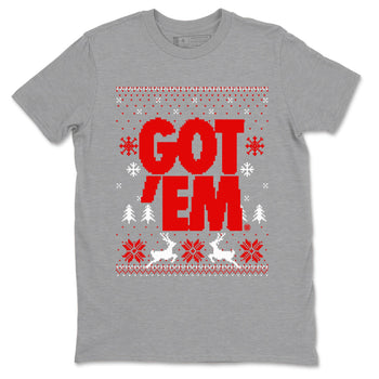11s Cherry shirts to match jordans Christmas Gift Got Em Ugly Sweater sneaker match tees Air Jordan 11 Retro Cherry match shoes to clothes SNRT Sneaker Tees unisex cotton Heather Grey 2 shirts