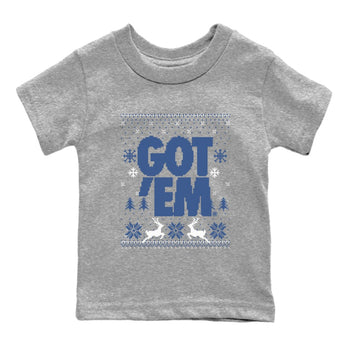 11s Diffused Blue shirts to match jordans Christmas Gift Got Em Ugly Sweater sneaker match tees Air Jordan 11 Retro Diffused Blue match shoes to clothes SNRT Sneaker Tees Youth Baby Heather Grey 2 tee