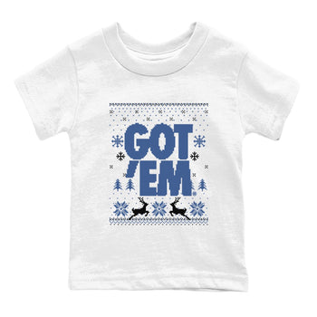11s Diffused Blue shirts to match jordans Christmas Gift Got Em Ugly Sweater sneaker match tees Air Jordan 11 Retro Diffused Blue match shoes to clothes SNRT Sneaker Tees Youth Baby White 2 tee