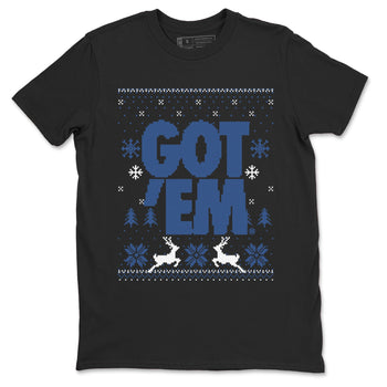 11s Diffused Blue shirts to match jordans Christmas Gift Got Em Ugly Sweater sneaker match tees Air Jordan 11 Retro Diffused Blue match shoes to clothes SNRT Sneaker Tees unisex cotton Black 2 shirts
