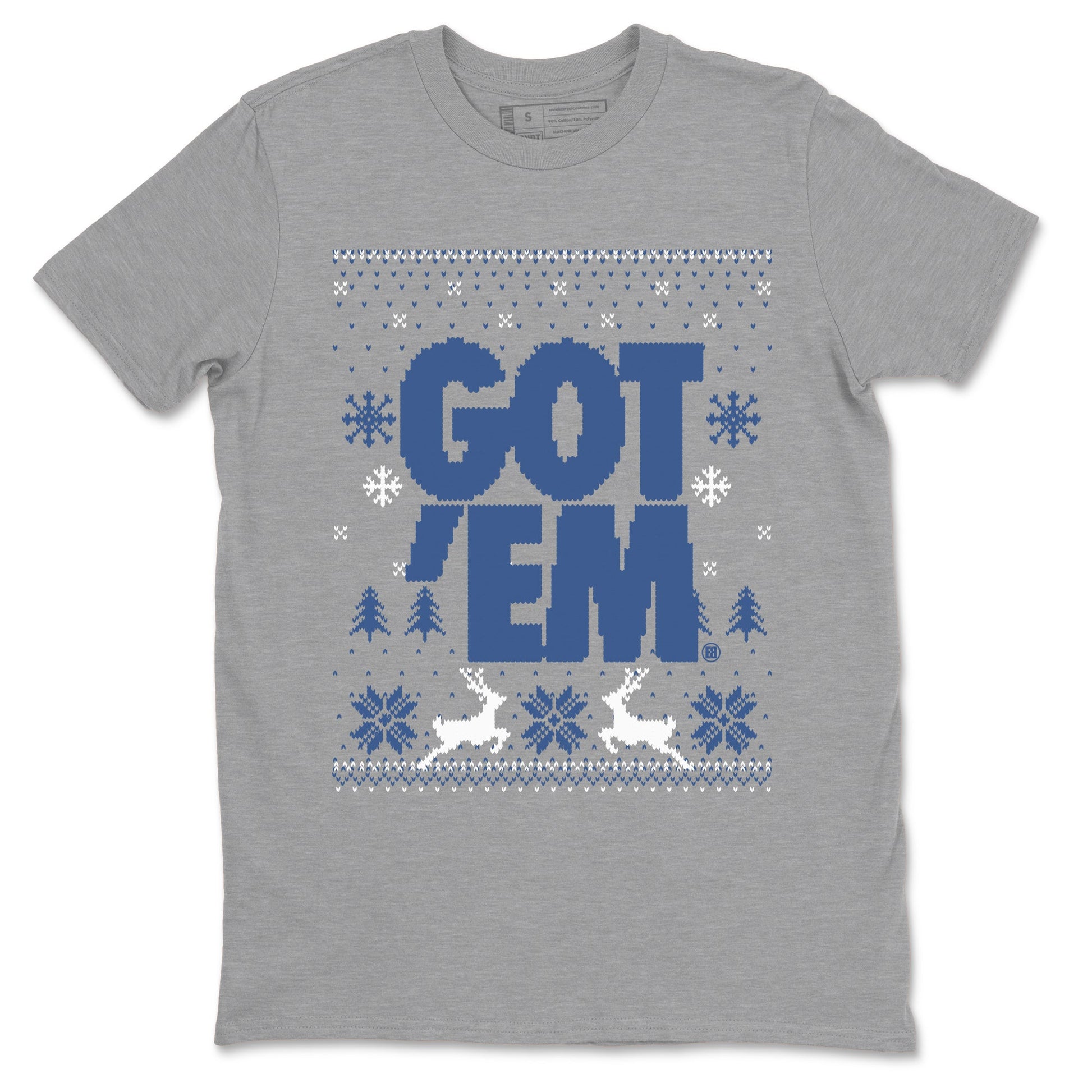 11s Diffused Blue shirts to match jordans Christmas Gift Got Em Ugly Sweater sneaker match tees Air Jordan 11 Retro Diffused Blue match shoes to clothes SNRT Sneaker Tees unisex cotton Heather Grey 2 shirts