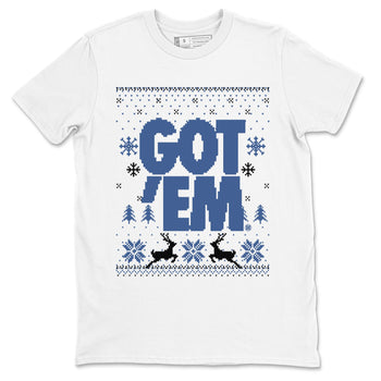 11s Diffused Blue shirts to match jordans Christmas Gift Got Em Ugly Sweater sneaker match tees Air Jordan 11 Retro Diffused Blue match shoes to clothes SNRT Sneaker Tees unisex cotton White 2 shirts