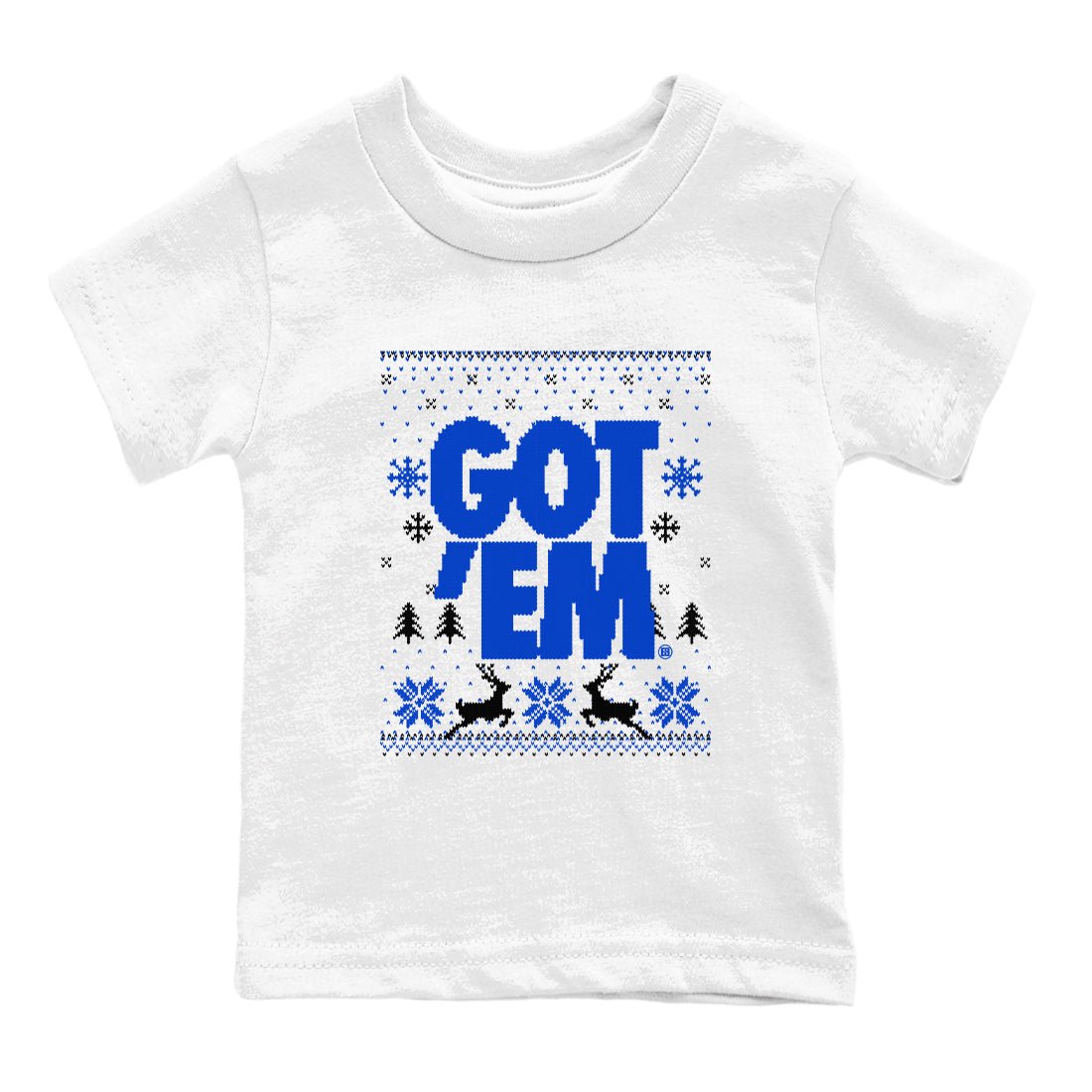 Air Jordan 12 Blueberry t-shirts to match sneakers Christmas Holiday Gift Got Em Ugly Sweater sneaker match tees 12s Blueberry match shoes to clothes SNRT Sneaker Tees Youth Baby White 2 tee