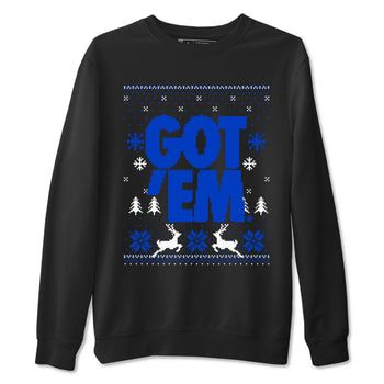 Air Jordan 12 Blueberry t-shirts to match sneakers Christmas Holiday Gift Got Em Ugly Sweater sneaker match tees 12s Blueberry match shoes to clothes SNRT Sneaker Tees unisex cotton Black 2 shirts