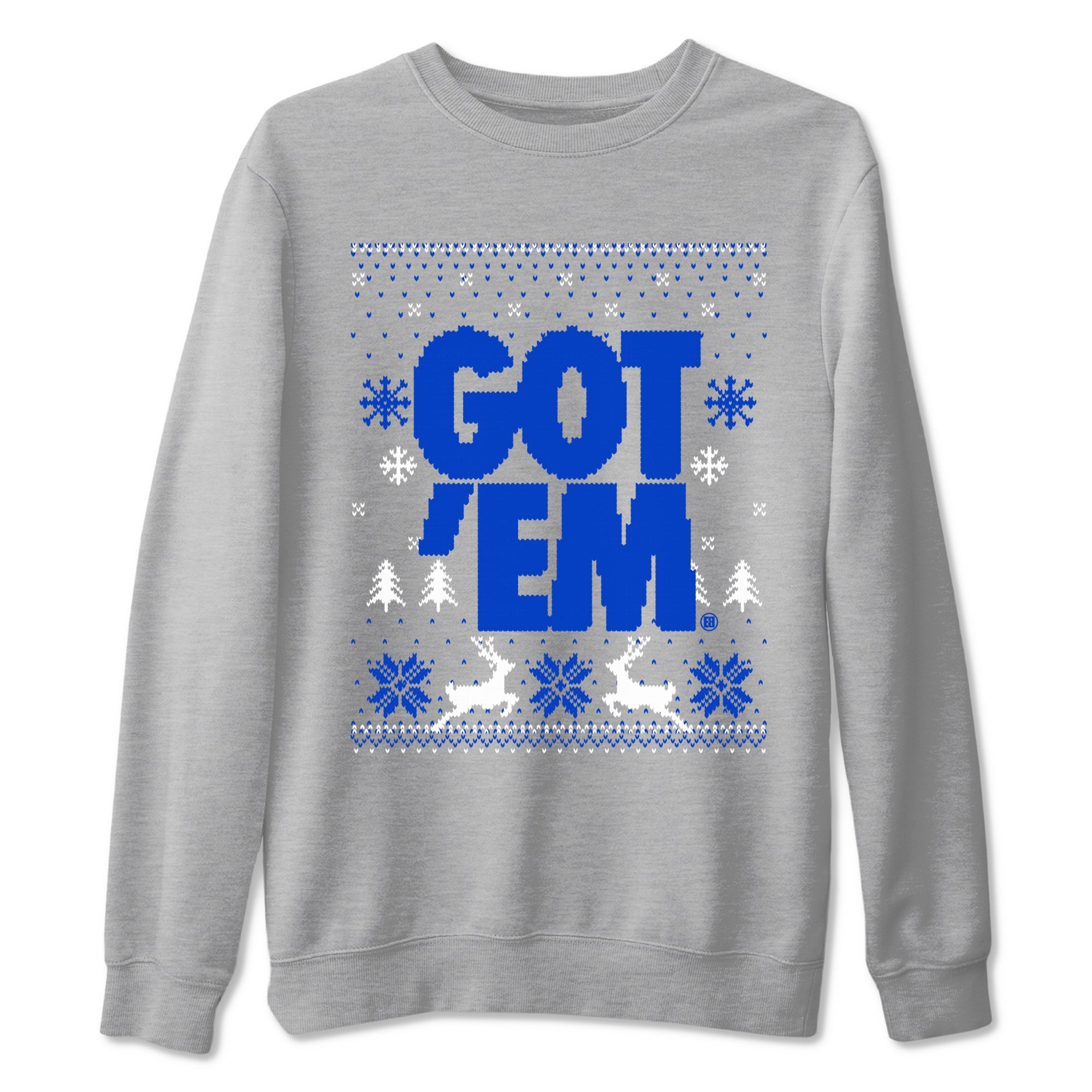 Air Jordan 12 Blueberry t-shirts to match sneakers Christmas Holiday Gift Got Em Ugly Sweater sneaker match tees 12s Blueberry match shoes to clothes SNRT Sneaker Tees unisex cotton Heather Grey 2 shirts