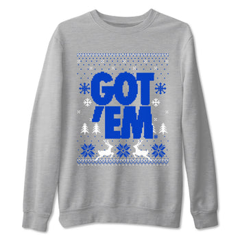 Air Jordan 12 Blueberry t-shirts to match sneakers Christmas Holiday Gift Got Em Ugly Sweater sneaker match tees 12s Blueberry match shoes to clothes SNRT Sneaker Tees unisex cotton Heather Grey 2 shirts