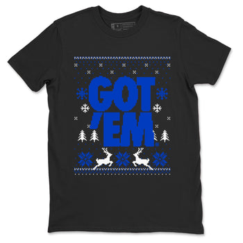 Air Jordan 12 Blueberry t-shirts to match sneakers Christmas Holiday Gift Got Em Ugly Sweater sneaker match tees 12s Blueberry match shoes to clothes SNRT Sneaker Tees unisex cotton Black 2 shirts