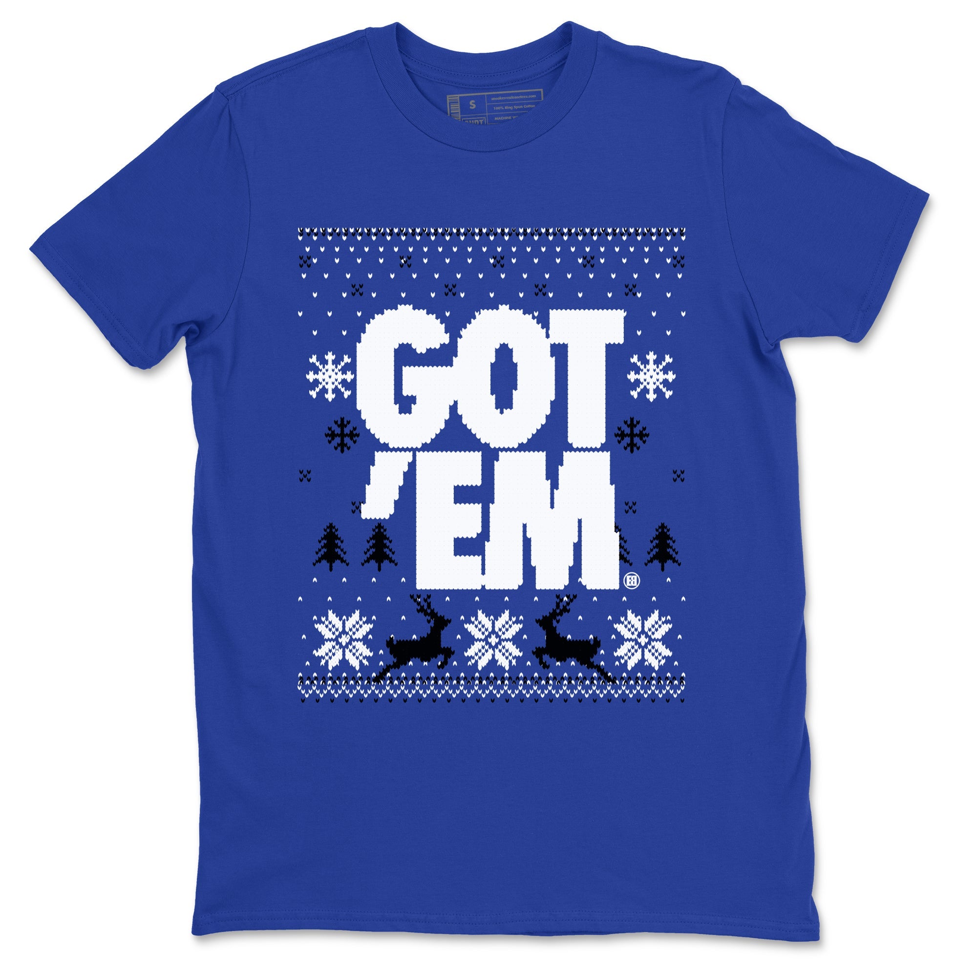 Air Jordan 12 Blueberry t-shirts to match sneakers Christmas Holiday Gift Got Em Ugly Sweater sneaker match tees 12s Blueberry match shoes to clothes SNRT Sneaker Tees unisex cotton Royal Blue 2 shirts
