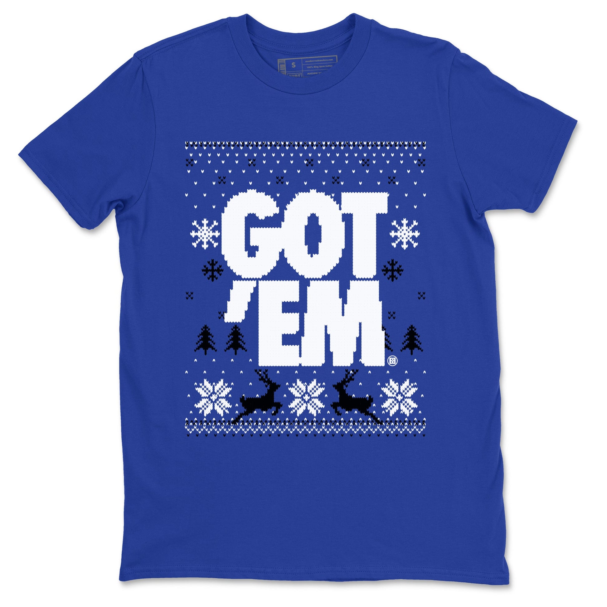 Air Jordan 12 Blueberry t-shirts to match sneakers Christmas Holiday Gift Got Em Ugly Sweater sneaker match tees 12s Blueberry match shoes to clothes SNRT Sneaker Tees unisex cotton Royal Blue 2 shirts