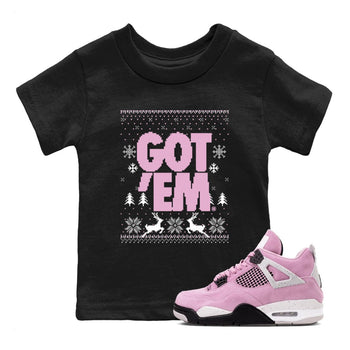 4s Orchid t-shirts to match sneakers Christmas Holiday Gift Got Em Ugly Sweater sneaker match tees Air Jordan 4 Orchid match shoes to clothes SNRT Sneaker Tees Youth Baby Black 1 tee