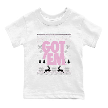 4s Orchid t-shirts to match sneakers Christmas Holiday Gift Got Em Ugly Sweater sneaker match tees Air Jordan 4 Orchid match shoes to clothes SNRT Sneaker Tees Youth Baby White 2 tee