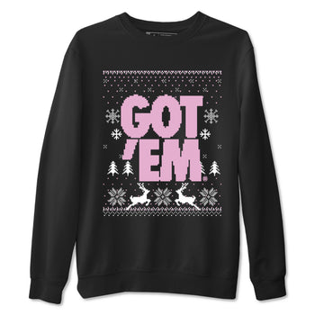 4s Orchid t-shirts to match sneakers Christmas Holiday Gift Got Em Ugly Sweater sneaker match tees Air Jordan 4 Orchid match shoes to clothes SNRT Sneaker Tees unisex cotton Black 2 shirts