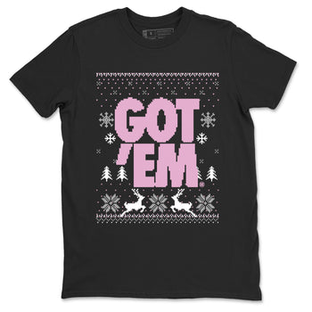 4s Orchid t-shirts to match sneakers Christmas Holiday Gift Got Em Ugly Sweater sneaker match tees Air Jordan 4 Orchid match shoes to clothes SNRT Sneaker Tees unisex cotton Black 2 shirts