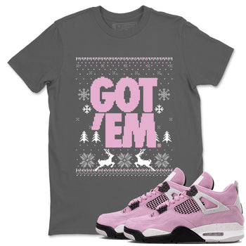 4s Orchid t-shirts to match sneakers Christmas Holiday Gift Got Em Ugly Sweater sneaker match tees Air Jordan 4 Orchid match shoes to clothes SNRT Sneaker Tees unisex cotton Cool Grey 1 shirts