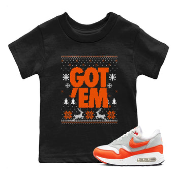 Air Max 1 OG '86 'Summit White and Cosmic Clay shirts to match jordans Christmas Gift Got Em Ugly Sweater sneaker match tees Air Max 1 Cosmic Clay match shoes to clothes SNRT Sneaker Tees Youth Baby Black 1 tee