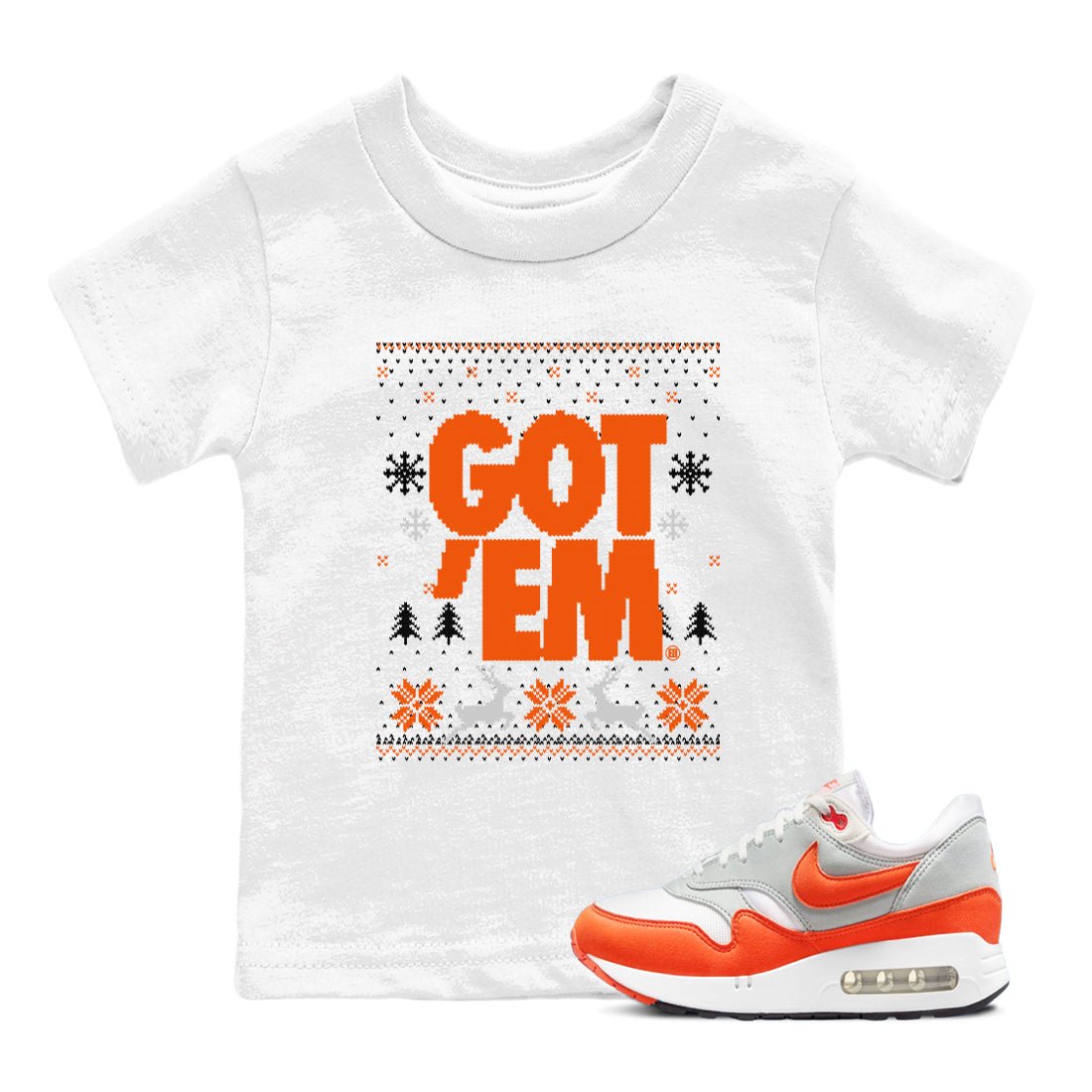 Air Max 1 OG '86 'Summit White and Cosmic Clay shirts to match jordans Christmas Gift Got Em Ugly Sweater sneaker match tees Air Max 1 Cosmic Clay match shoes to clothes SNRT Sneaker Tees Youth Baby White 1 tee