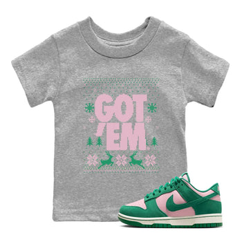 Dunk Low Retro SE Medium Soft Pink Malachite shirts to match jordans Christmas Gift Got Em Ugly Sweater sneaker match tees Dunk Medium Soft Pink Malachite match shoes to clothes SNRT Sneaker Tees Youth Baby Heather Grey 1 tee