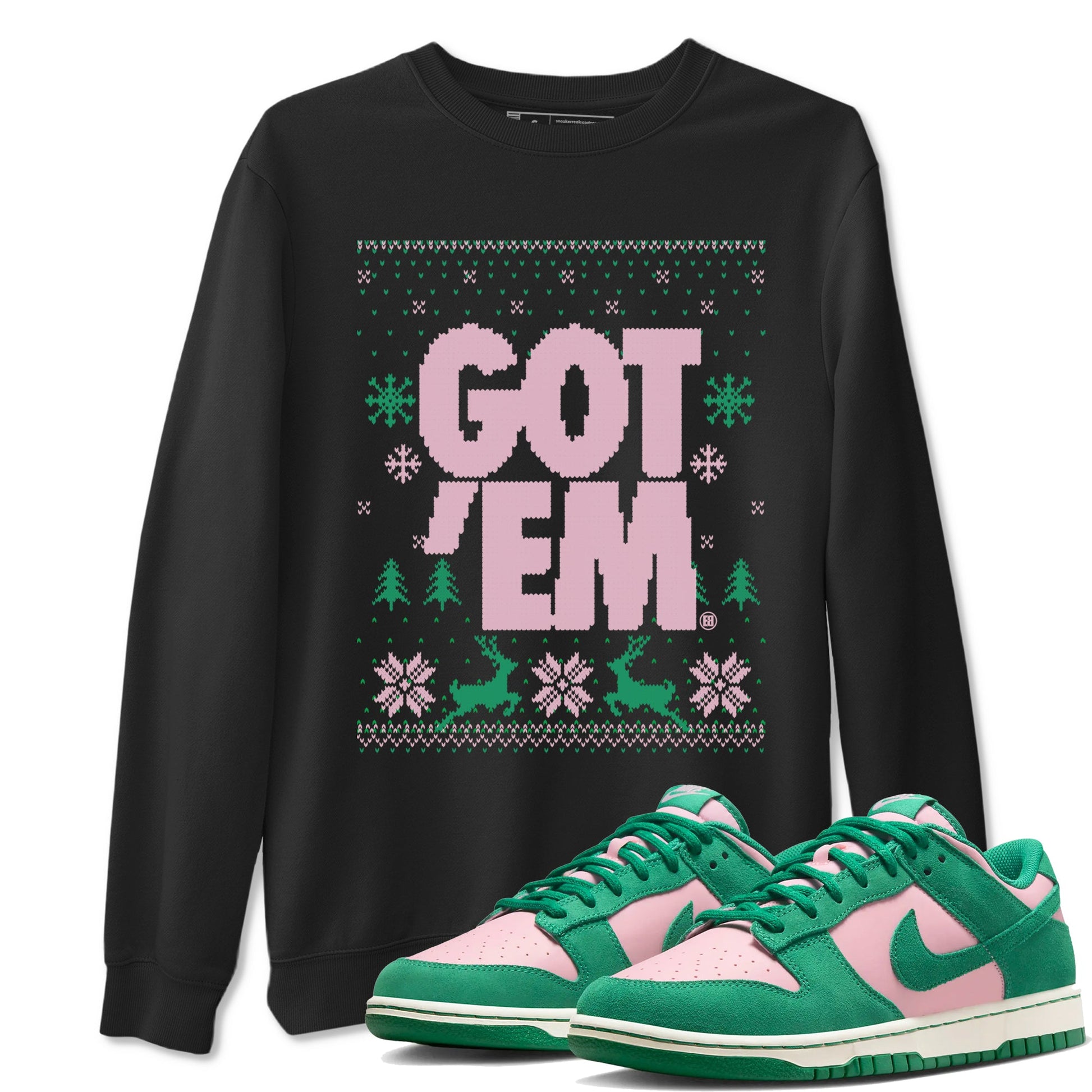 Dunk Low Retro SE Medium Soft Pink Malachite shirts to match jordans Christmas Gift Got Em Ugly Sweater sneaker match tees Dunk Medium Soft Pink Malachite match shoes to clothes SNRT Sneaker Tees unisex cotton Black 1 shirts