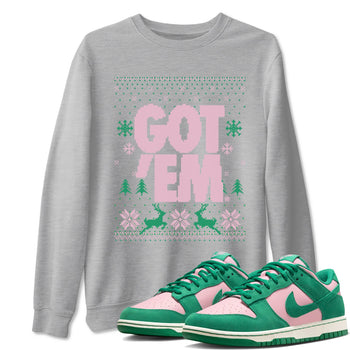 Dunk Low Retro SE Medium Soft Pink Malachite shirts to match jordans Christmas Gift Got Em Ugly Sweater sneaker match tees Dunk Medium Soft Pink Malachite match shoes to clothes SNRT Sneaker Tees unisex cotton Heather Grey 1 shirts