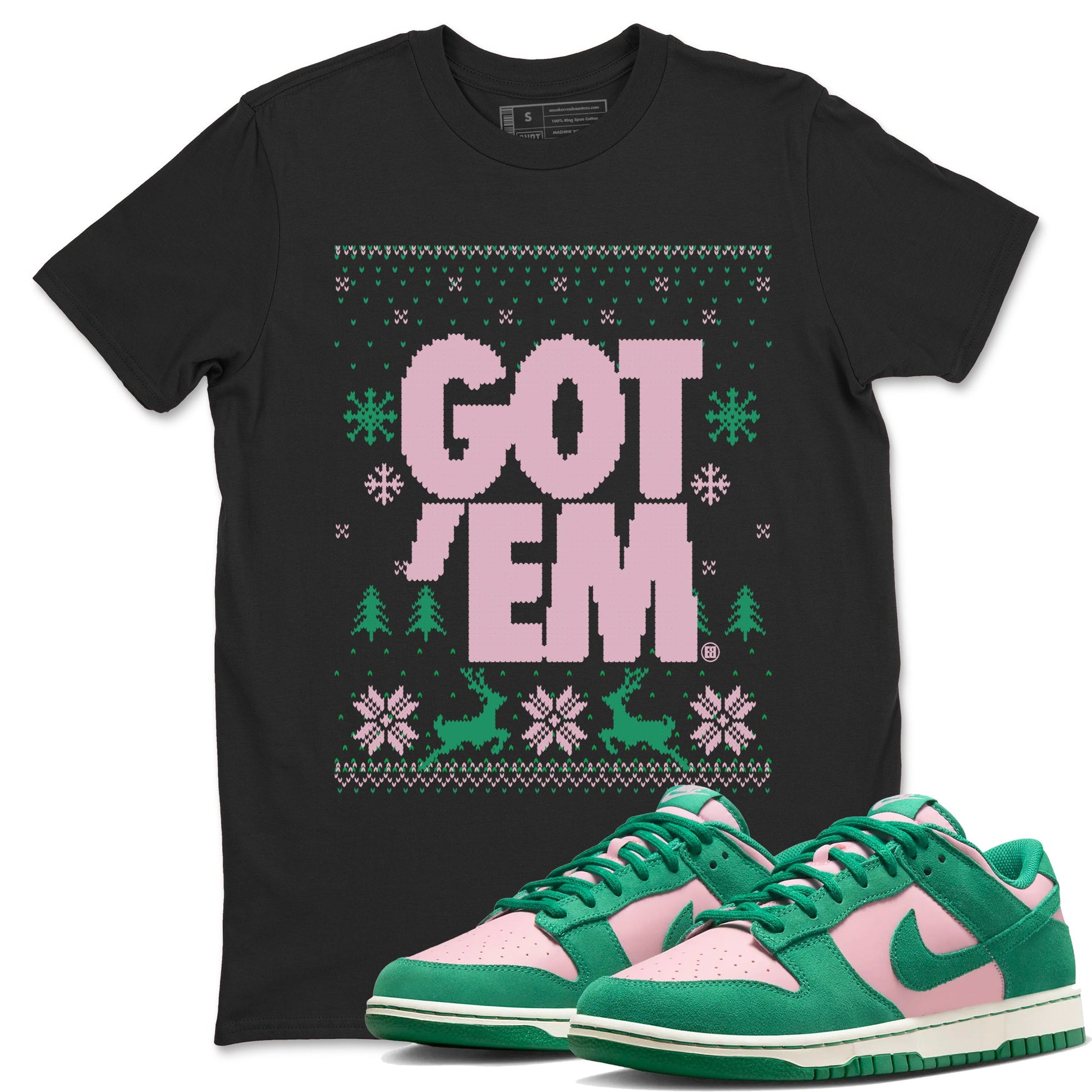 Dunk Low Retro SE Medium Soft Pink Malachite shirts to match jordans Christmas Gift Got Em Ugly Sweater sneaker match tees Dunk Medium Soft Pink Malachite match shoes to clothes SNRT Sneaker Tees unisex cotton Black 1 shirts