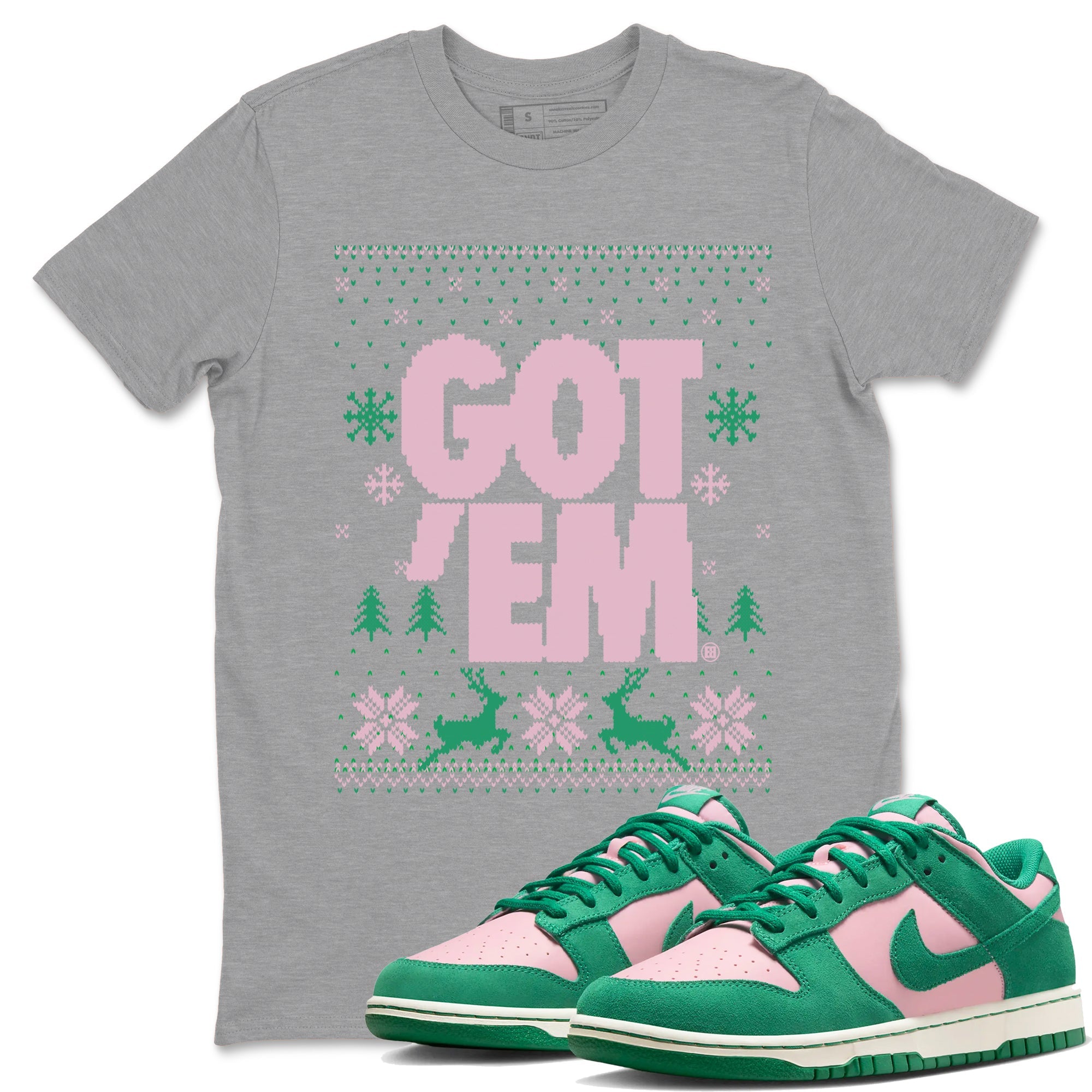 Dunk Low Retro SE Medium Soft Pink Malachite shirts to match jordans Christmas Gift Got Em Ugly Sweater sneaker match tees Dunk Medium Soft Pink Malachite match shoes to clothes SNRT Sneaker Tees unisex cotton Heather Grey 1 shirts