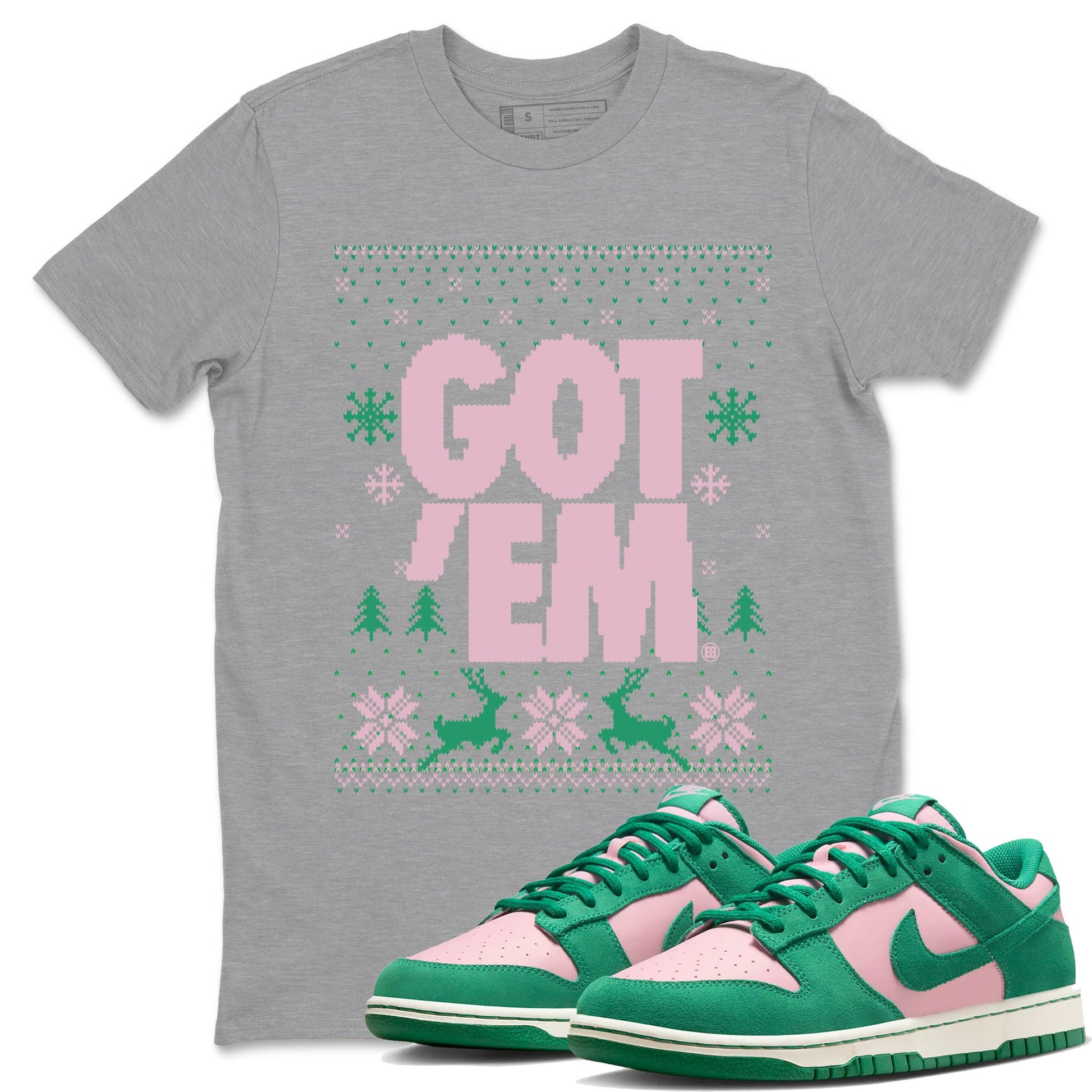 Dunk Low Retro SE Medium Soft Pink Malachite shirts to match jordans Christmas Gift Got Em Ugly Sweater sneaker match tees Dunk Medium Soft Pink Malachite match shoes to clothes SNRT Sneaker Tees unisex cotton Heather Grey 1 shirts