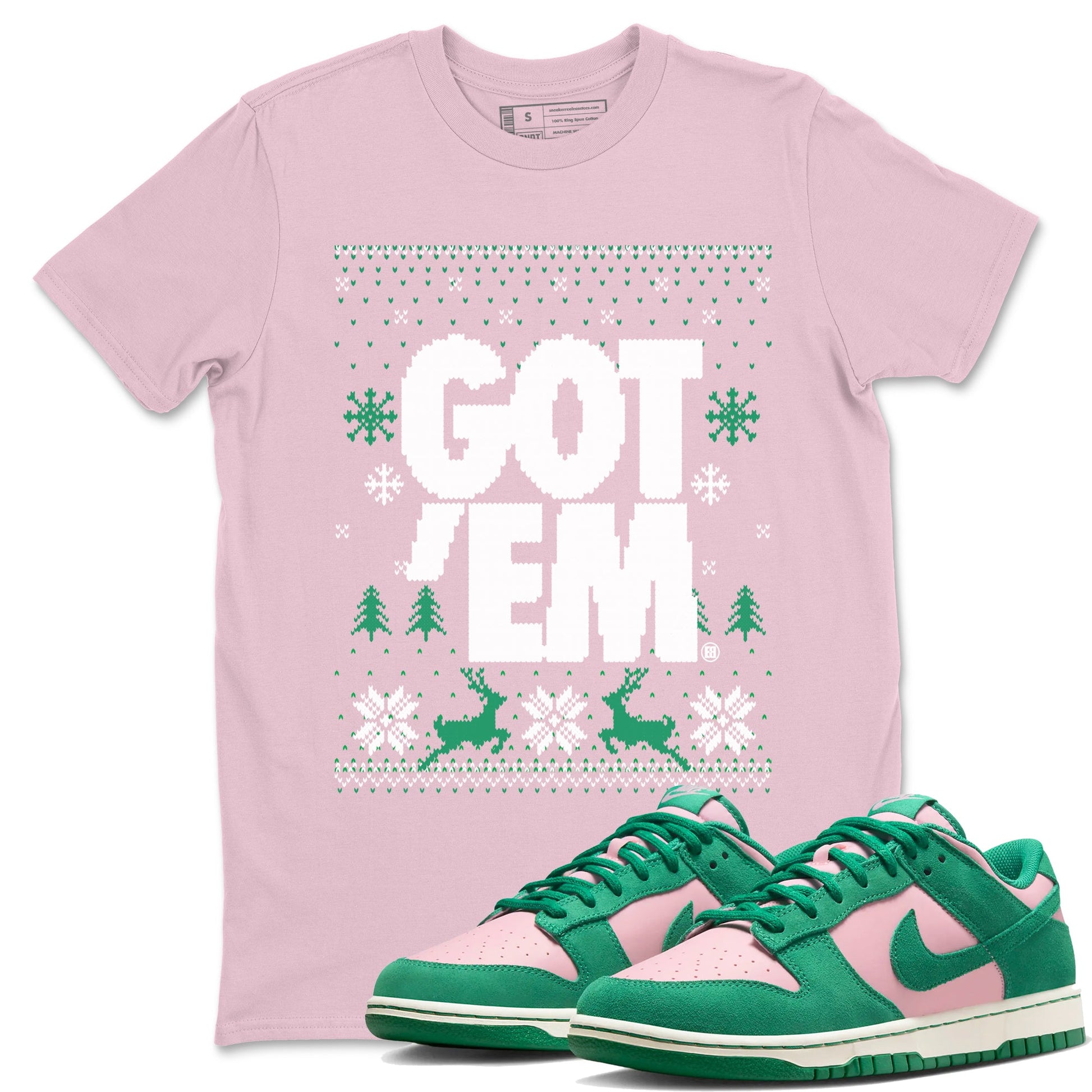 Dunk Low Retro SE Medium Soft Pink Malachite shirts to match jordans Christmas Gift Got Em Ugly Sweater sneaker match tees Dunk Medium Soft Pink Malachite match shoes to clothes SNRT Sneaker Tees unisex cotton Pink 1 shirts