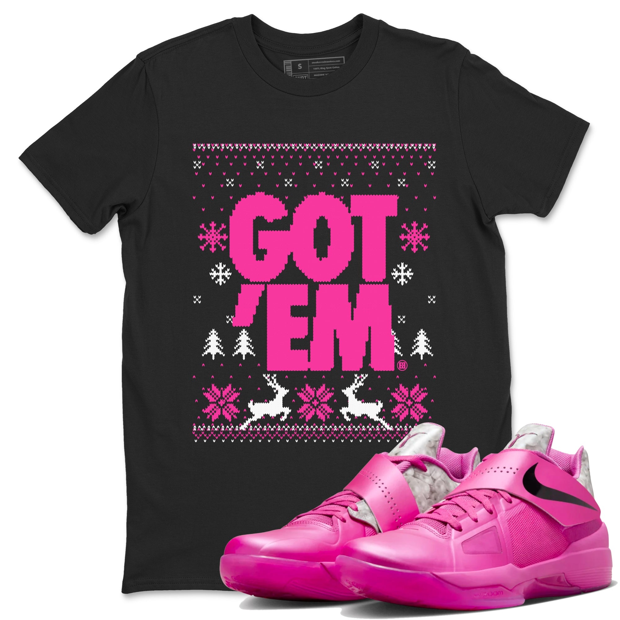 Nike KD 4 Retro Aunt Pearl shirts to match jordans Got Em Ugly Sweater sneaker match tees Nike KD 4 Aunt Pearl match shoes to clothes SNRT Sneaker Tees unisex cotton Black 1 shirts