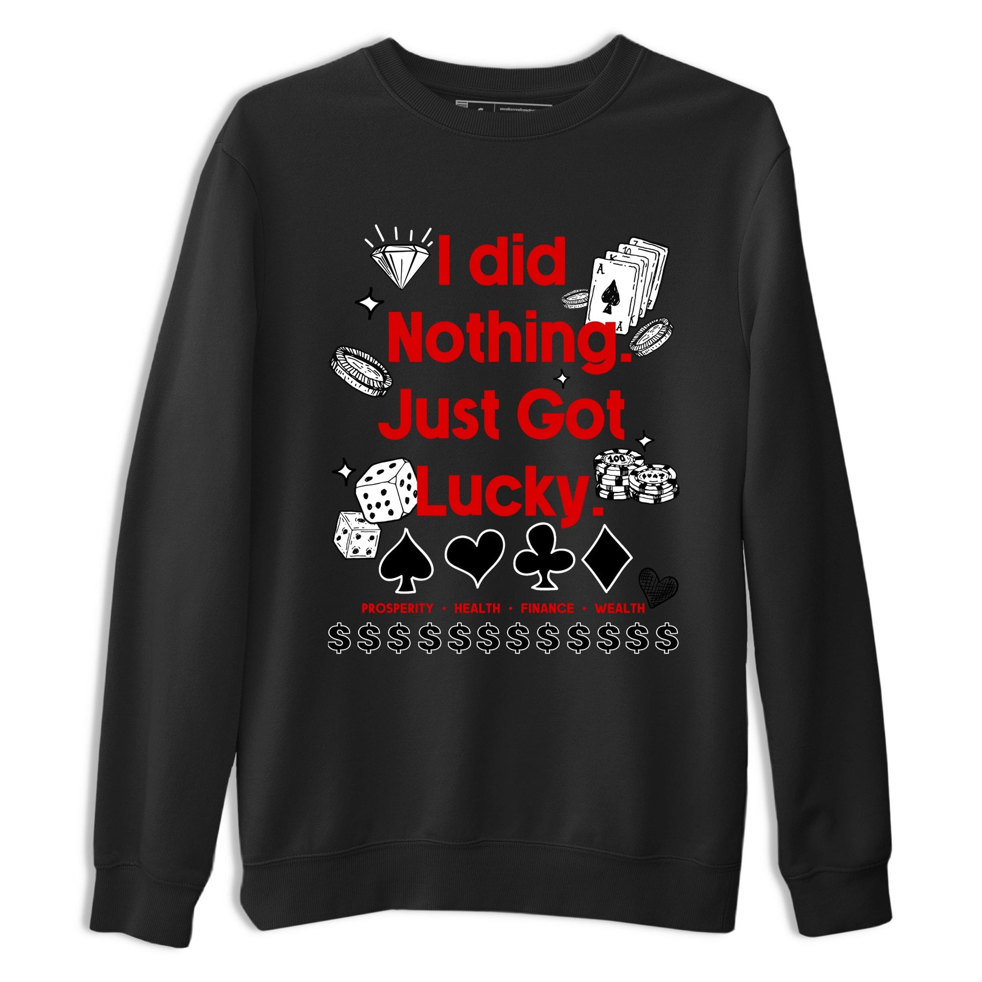 Got Lucky sneaker match t-shirt styled to complete your fit with the Air Force 1 University Red sneakers, shown in Black 2.
